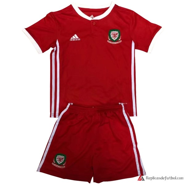 Camiseta Seleccion Gales Niño Primera equipación 2018 Rojo